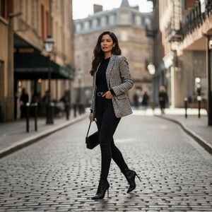 NWT Smythe Check Wool Blazer Size 4 $795.00